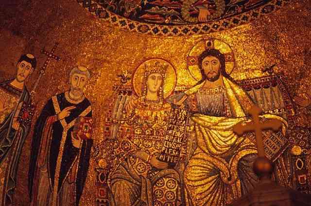 Santa Maria in Trastevere: detail of apse mosaic, photograph used by kind permission of Kalervo Koskimies, Finland